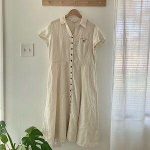 100% linen midi/maxi dress cream
